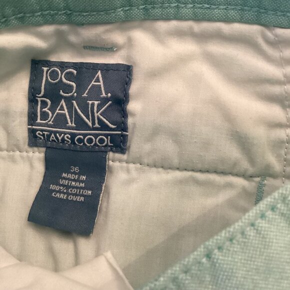 JOS. A. Bank Stays Cool Men's‎ Shorts 36 Light Green 100% Cotton - Picture 2 of 7